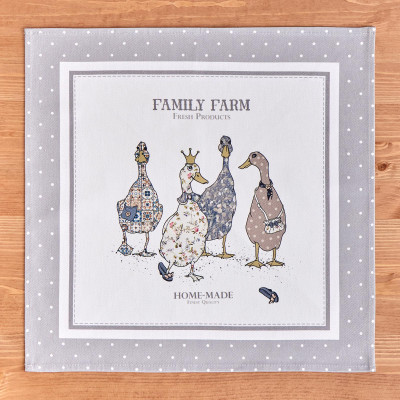 Набор салфеток из 2-х шт "FAMILY FARM" 40х40см, твил, 100% хлопок, серый LEFARD 850-750-8-4