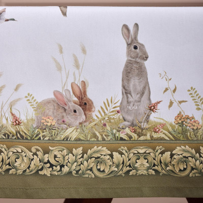 Скатерть " ОХОТА" 110х140см , 100% хлопок, зеленый, твил, пропитка LEFARD 850-751-20-9