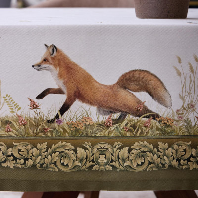 Скатерть " ОХОТА" 110х140см , 100% хлопок, зеленый, твил, пропитка LEFARD 850-751-20-11