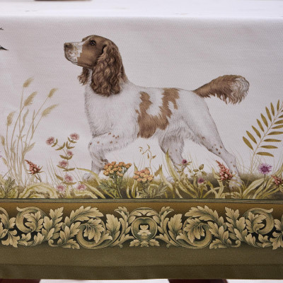 Скатерть " ОХОТА" 110х140см , 100% хлопок, зеленый, твил, пропитка LEFARD 850-751-20-12