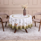 Скатерть круглая "ОХОТА"190 см ,100% хлопок,зеленый, твил, пропитка LEFARD 850-751-22