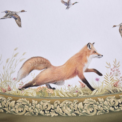 Скатерть круглая "ОХОТА"190 см ,100% хлопок,зеленый, твил, пропитка LEFARD 850-751-22-6