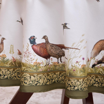 Скатерть круглая" ОХОТА" 150 см ,100% хлопок,зеленый ,твил, пропитка LEFARD 850-751-23-9