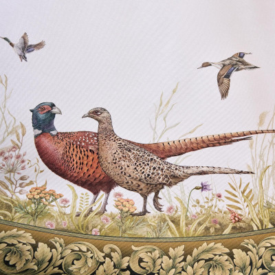 Скатерть круглая" ОХОТА" 150 см ,100% хлопок,зеленый ,твил, пропитка LEFARD 850-751-23-12