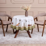 Скатерть круглая" ОХОТА" 150 см ,100% хлопок,зеленый ,твил, пропитка LEFARD 850-751-23