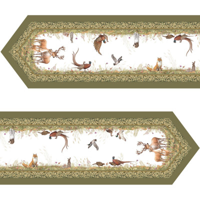 Дорожка на стол "ОХОТА", 45х215см, зеленый, 100% хлопок,твил LEFARD 850-751-31