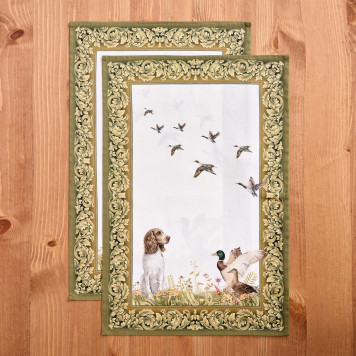 Набор полотенец из 2х шт " ОХОТА" ,40х60см, 100% хлопок, собака LEFARD 850-751-6-2