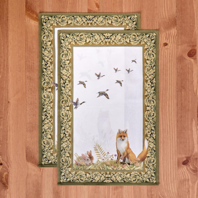 Набор полотенец из 2хшт " ОХОТА" ,40х60см, 100% хлопок, лиса LEFARD 850-751-61-2