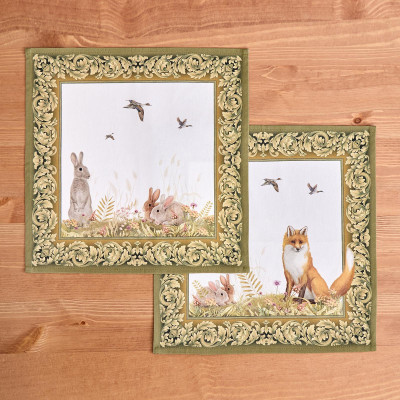 Набор салфеток из 2-х шт "ОХОТА" 40х40см, твил, 100% хлопок, лиса LEFARD 850-751-81