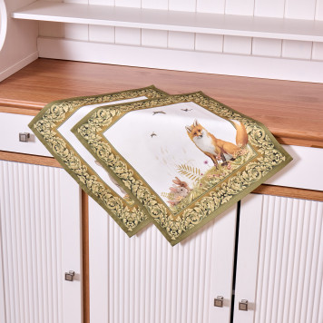 Набор салфеток из 2-х шт "ОХОТА" 40х40см, твил, 100% хлопок, лиса LEFARD 850-751-81-7