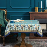 Скатерть "ЛИСТЬЯ МОРРИСА" gold stripe 110х140см , 100% хлопок, твил, пропитка LEFARD 850-752-20