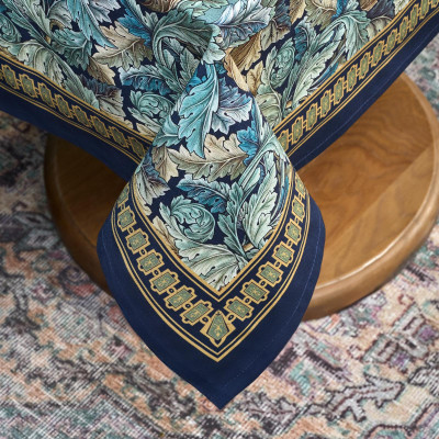 Скатерть "ЛИСТЬЯ МОРРИСА" gold stripe 110х140см , 100% хлопок, твил, пропитка LEFARD 850-752-20-7