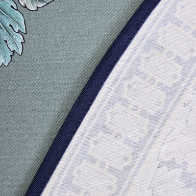 Скатерть круглая "ЛИСТЬЯ МОРРИСА"190 см ,100% хлопок ,синий, твил, пропитка LEFARD 850-752-22-1