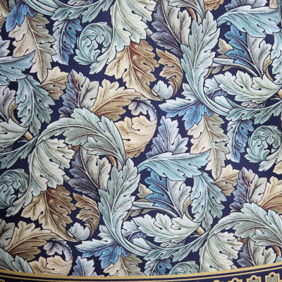 Скатерть круглая "ЛИСТЬЯ МОРРИСА"190 см ,100% хлопок ,синий, твил, пропитка LEFARD 850-752-22-6