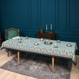 Скатерть "ЛИСТЬЯ МОРРИСА" gold stripe 140х300см , 100% хлопок, твил, пропитка LEFARD 850-752-23