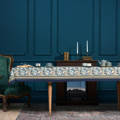 Скатерть "ЛИСТЬЯ МОРРИСА" gold stripe 140х300см , 100% хлопок, твил, пропитка LEFARD 850-752-23-5