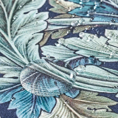 Скатерть круглая "ЛИСТЬЯ МОРРИСА" gold stripe d150 см , 100% хлопок , твил, пропитка LEFARD 850-752-26-11