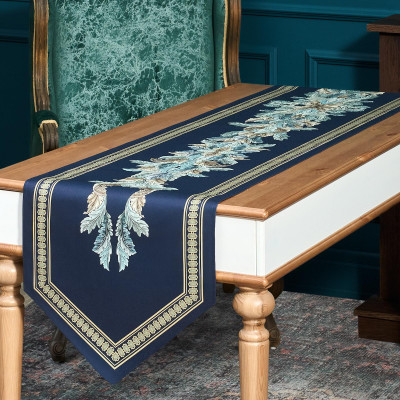 Дорожка "ЛИСТЬЯ МОРИСА" gold stripe 45х300см, 100% хлопок,твил c пропиткой LEFARD 850-752-32-3