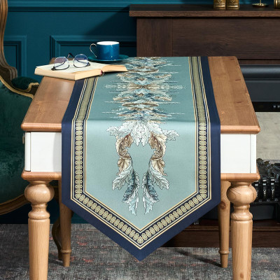 Дорожка "ЛИСТЬЯ МОРИСА" green stripe 45х215см, 100% хлопок,твил c пропиткой LEFARD 850-752-34-2