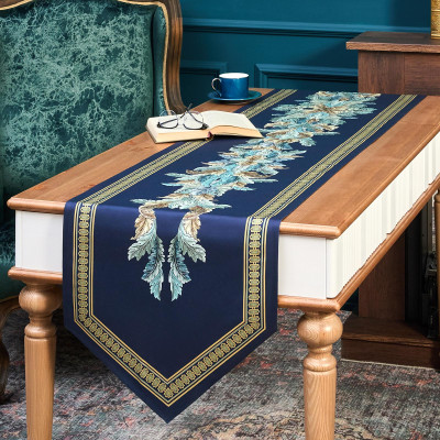 Дорожка "ЛИСТЬЯ МОРРИСА" green stripe 45х300см, 100% хлопок,твил c пропиткой LEFARD 850-752-35