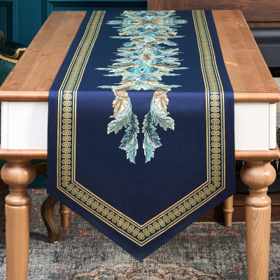 Дорожка "ЛИСТЬЯ МОРРИСА" green stripe 45х300см, 100% хлопок,твил c пропиткой LEFARD 850-752-35-4