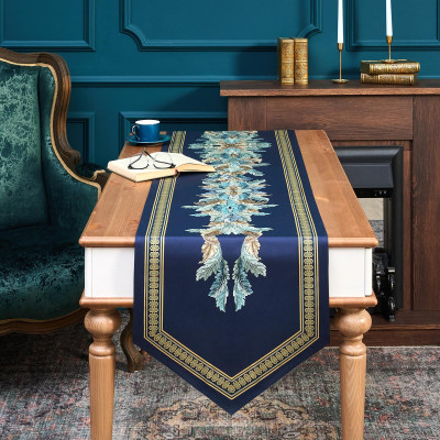 Дорожка "ЛИСТЬЯ МОРРИСА" green stripe 45х300см, 100% хлопок,твил c пропиткой LEFARD 850-752-35-6