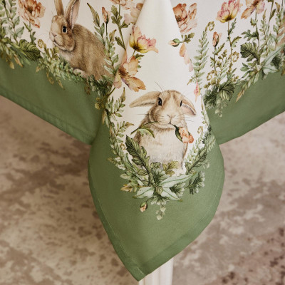 Скатерть" SENSE" 140х180см,зеленый ,100%хлопок, твил с пропиткой LEFARD 850-753-2-1