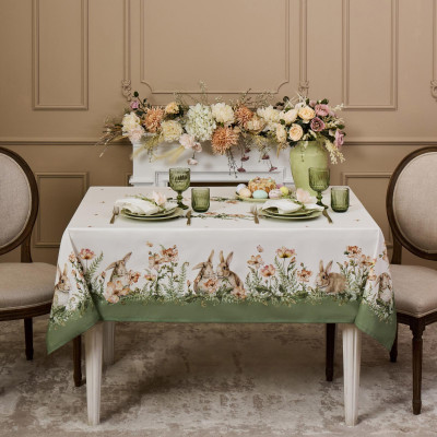 Скатерть" SENSE" 140х180см,зеленый ,100%хлопок, твил с пропиткой LEFARD 850-753-2