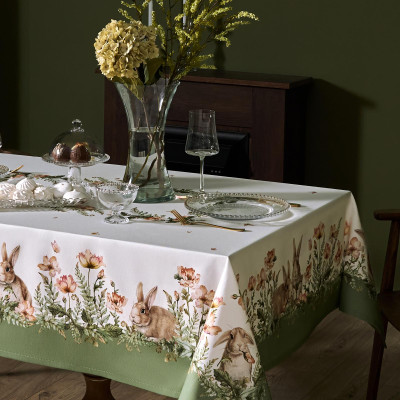 Скатерть "SENSE" 160х220см ,зеленый 100%хлопок, твил с пропиткой LEFARD 850-753-21-13