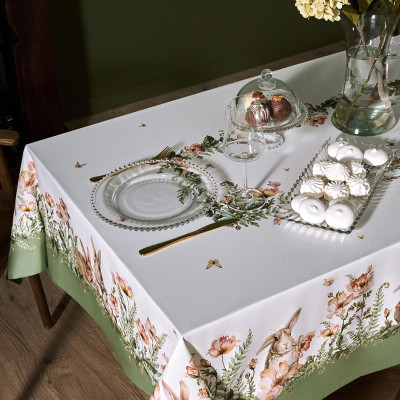 Скатерть "SENSE" 160х220см ,зеленый 100%хлопок, твил с пропиткой LEFARD 850-753-21-14