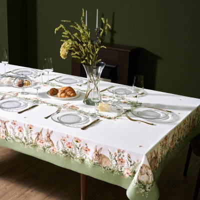 Скатерть "SENSE" 160х220см ,зеленый 100%хлопок, твил с пропиткой LEFARD 850-753-21-22