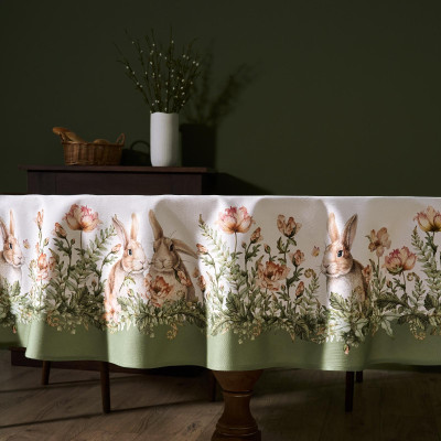 Скатерть "SENSE" 160х220см ,зеленый 100%хлопок, твил с пропиткой LEFARD 850-753-21-34