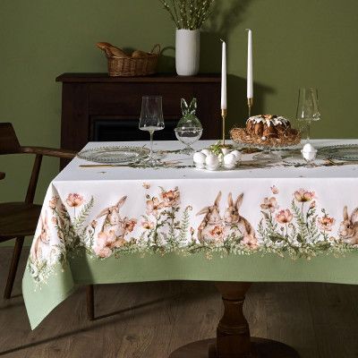 Скатерть "SENSE" 160х220см ,зеленый 100%хлопок, твил с пропиткой LEFARD 850-753-21