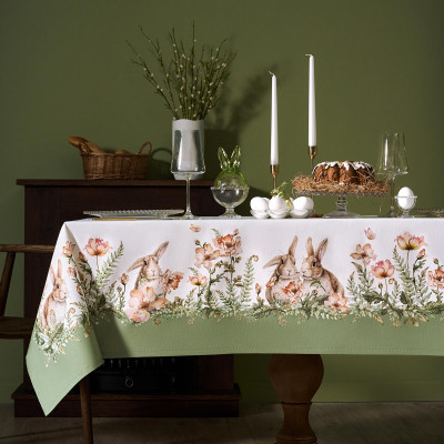 Скатерть "SENSE" 160х220см ,зеленый 100%хлопок, твил с пропиткой LEFARD 850-753-21-5