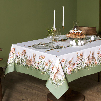 Скатерть "SENSE" 160х220см ,зеленый 100%хлопок, твил с пропиткой LEFARD 850-753-21-7