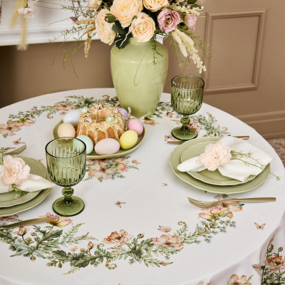 Скатерть круглая "SENSE" 150см ,зеленый 100%хлопок, твил с пропиткой LEFARD 850-753-23-3