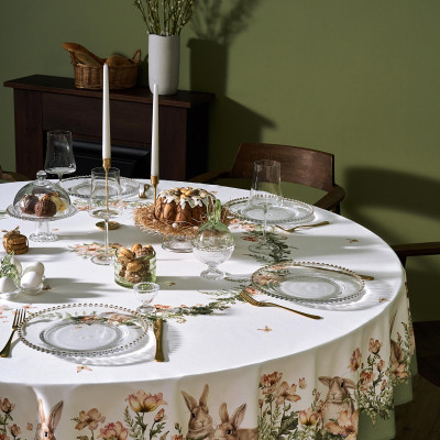 Скатерть круглая "SENSE" 220см, 100%хлопок, твил, пропитка LEFARD 850-753-24-15