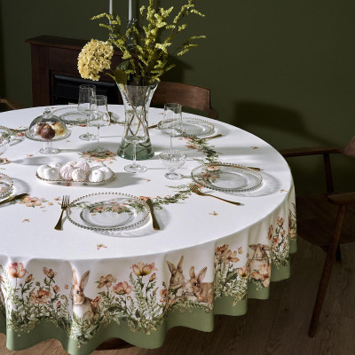 Скатерть круглая "SENSE" 220см, 100%хлопок, твил, пропитка LEFARD 850-753-24-22