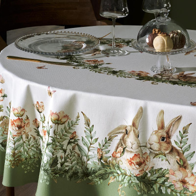 Скатерть овальная "SENSE", 140х180см, 100% хлопок,твил c пропиткой LEFARD 850-753-4-15