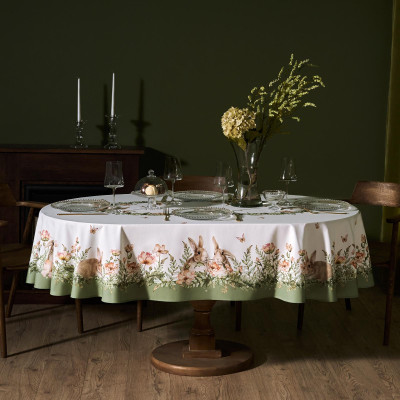 Скатерть овальная " SENSE" ,160х220см, 100% хлопок, твил c пропиткой LEFARD 850-753-41-11