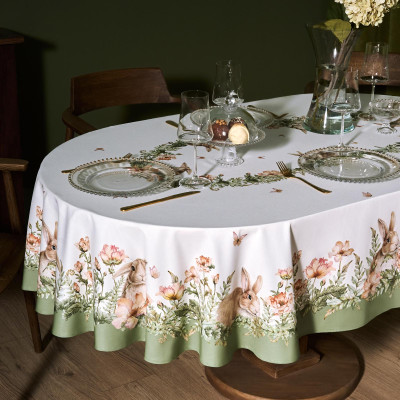 Скатерть овальная " SENSE" ,160х220см, 100% хлопок, твил c пропиткой LEFARD 850-753-41-13