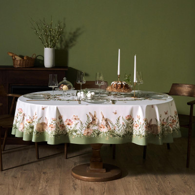 Скатерть овальная " SENSE" ,160х220см, 100% хлопок, твил c пропиткой LEFARD 850-753-41-18