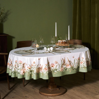 Скатерть овальная " SENSE" ,160х220см, 100% хлопок, твил c пропиткой LEFARD 850-753-41-1