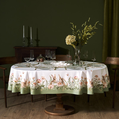 Скатерть овальная " SENSE" ,160х220см, 100% хлопок, твил c пропиткой LEFARD 850-753-41-19