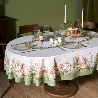 Скатерть овальная " SENSE" ,160х220см, 100% хлопок, твил c пропиткой LEFARD 850-753-41-8