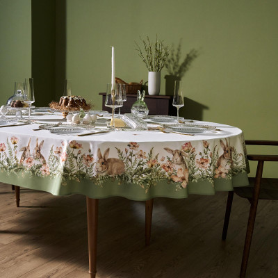 Скатерть овальная " SENSE" , 180х300см , зеленый, 100%хлопок , твил LEFARD 850-753-42-13