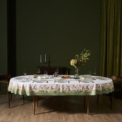 Скатерть овальная " SENSE" , 180х300см , зеленый, 100%хлопок , твил LEFARD 850-753-42-22