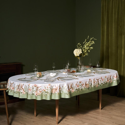 Скатерть овальная " SENSE" , 180х300см , зеленый, 100%хлопок , твил LEFARD 850-753-42-24