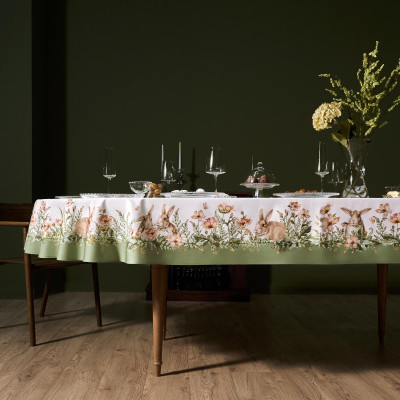 Скатерть овальная " SENSE" , 180х300см , зеленый, 100%хлопок , твил LEFARD 850-753-42-26