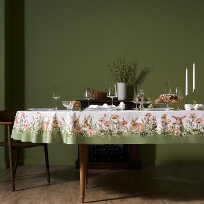 Скатерть овальная " SENSE" , 180х300см , зеленый, 100%хлопок , твил LEFARD 850-753-42-7